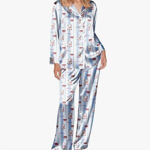 Satin Pajama Teddy Paris Set for Womens